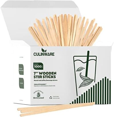 Birch Wood Coffee/Beverage Stirrers 7″ (1000 pack) Eco-Friendly Great For Your Coffee Nook.