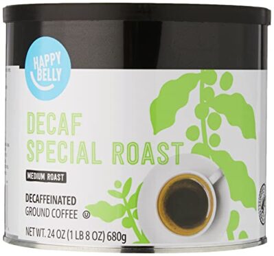 Amazon Brand – Happy Belly Decaf Canister Ground Coffee, Medium Roast, 1.5 pound (Pack of 1)