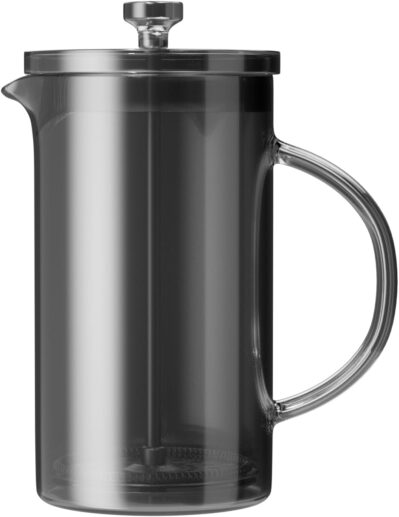 French press Coffee Maker Heat Resistant Durable Borosilicate Black Glass 12oz 3cup.